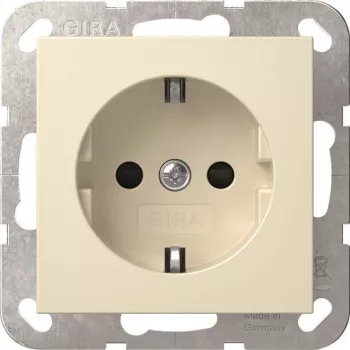 GIRA 445301 SCHUKO lizdas su apsauginėmis žaliuzėmis, System 55, kreminės spalvos