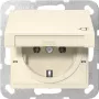 Gira 445401 SCHUKO lizdas su atlenkiamu dangteliu, System 55, kreminės baltos blizgus