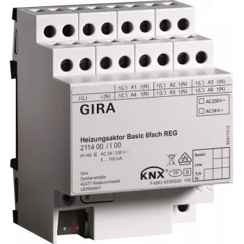 GIRA Šildymo pavara 6 kanalų basic KNX REG 211400