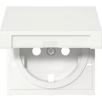 Gira SCHUKO kištukinis lizdas su atlenkiamu dangteliu, grynai balta, modelis 492227