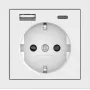 Gira SCHUKO kištukinis lizdas su USB maitinimo šaltiniu, 2x USB-A 5V 2.1A, įleidžiamas, grynas baltas blizgus 245970