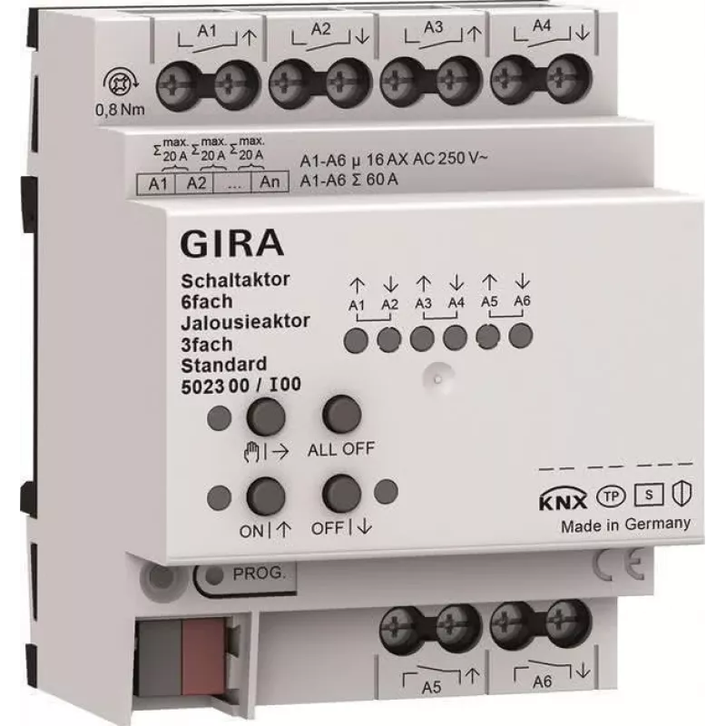 Gira jungiklių ir žaliuzių pavara 6f/3f 16 A 502300