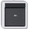 Gira System 55 perjungiklio dangtelis, antracito matinis, šviesos / išjungimo simbolis, užsegamas, termoplastikas, be halogenų, atsparus UV 515230