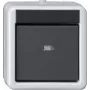 Gira System 55 perjungiklio dangtelis, antracito matinis, šviesos / išjungimo simbolis, užsegamas, termoplastikas, be halogenų, atsparus UV 515230