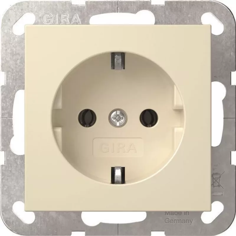 Gira System 55 SCHUKO kištukinis lizdas kreminės spalvos baltas (418801)