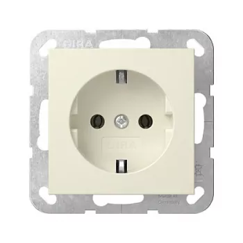 Gira System 55 SCHUKO kištukinis lizdas kreminės spalvos baltas (418801)