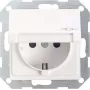Gira System 55 Schuko lizdo įdėklas, grynos baltos spalvos blizgus, 16 A, 250 V, varžtiniai gnybtai, įleidžiamas 045403