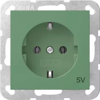 Gira System 55 SCHUKO kištukinio lizdo įdėklas su padidinta apsauga nuo prisilietimo, žalias 4188107