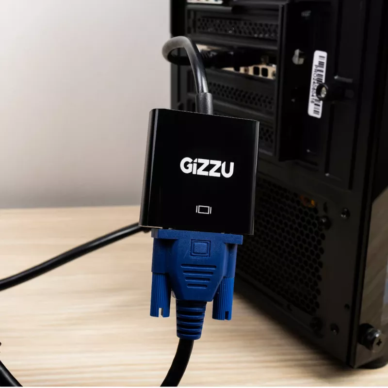 Gizzu 1080P HDMI į VGA adapteris Poly