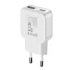 Gizzu 2 prievadų 30W GaN sieninis įkroviklis USB-C PD + USB-A QC baltas