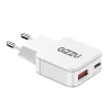 Gizzu 2 prievadų 30W GaN sieninis įkroviklis USB-C PD + USB-A QC baltas