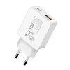 Gizzu 2 prievadų 45W GaN sieninis įkroviklis USB-C PD ir USB-A QC baltas