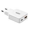 Gizzu 2 prievadų 45W GaN sieninis įkroviklis USB-C PD ir USB-A QC baltas