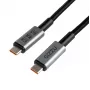GIZZU 240W 20Gbps USB-C į USB-C pintas kabelis 1m juodas