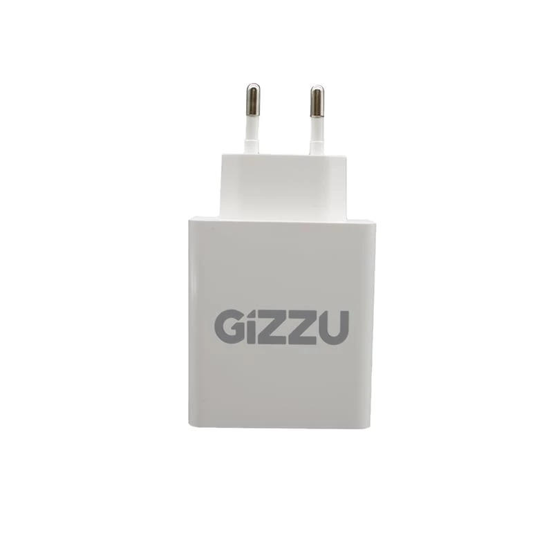 GIZZU 36W USB-C PD & QC3.0 dviejų prievadų sieninis įkroviklis - baltas
