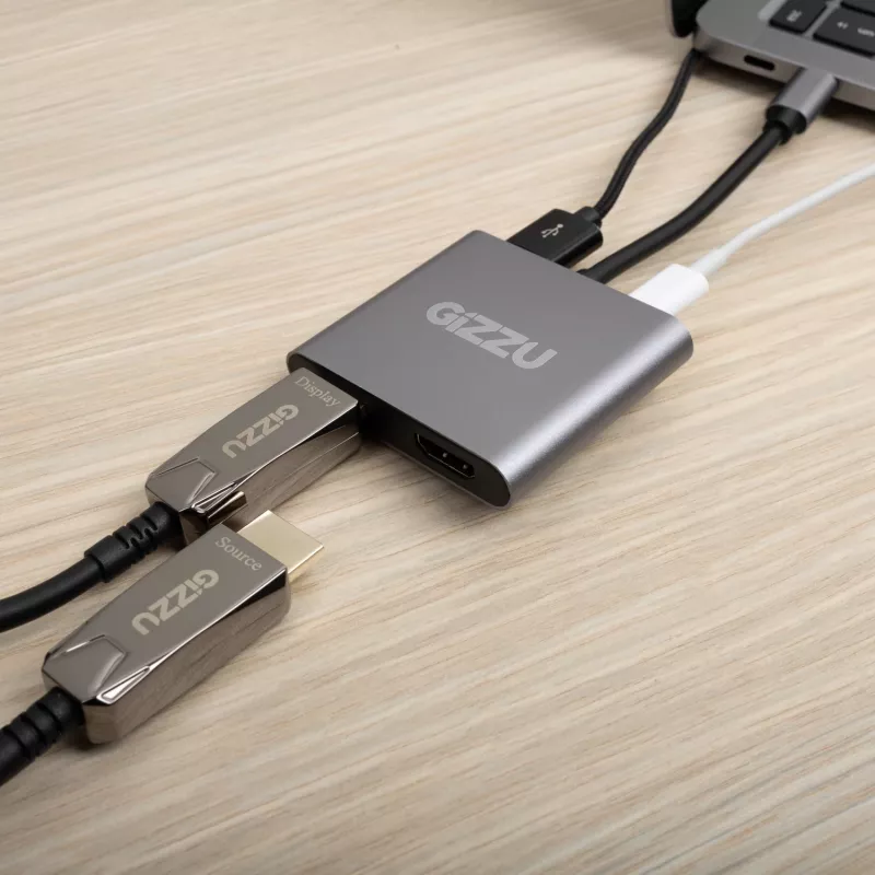 Gizzu 4-in-1 Type-C į dvigubą HDMI šakotuvą