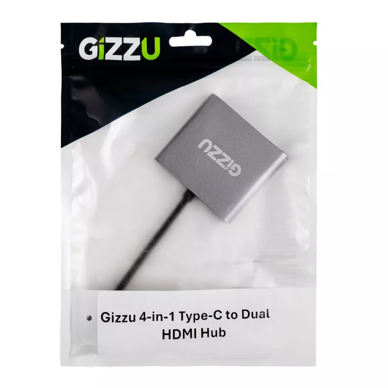 Gizzu 4-in-1 Type-C į dvigubą HDMI šakotuvą