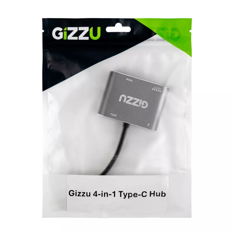 Gizzu 4-in-1 Type-C į HDMI/VGA/USB3.0 šakotuvas