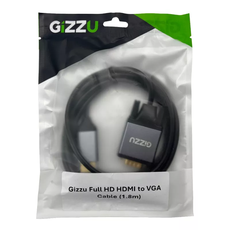 Gizzu Full HD HDMI į VGA laidas (1,8 m) - juodas