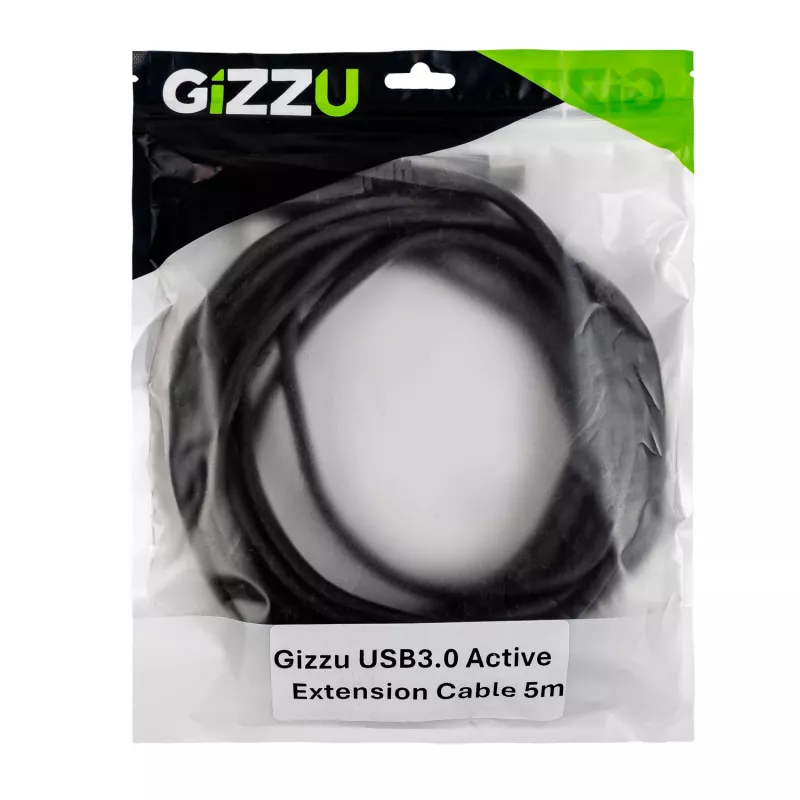 Gizzu USB 3.0 aktyvus prailginimo kabelis 5m - juoda