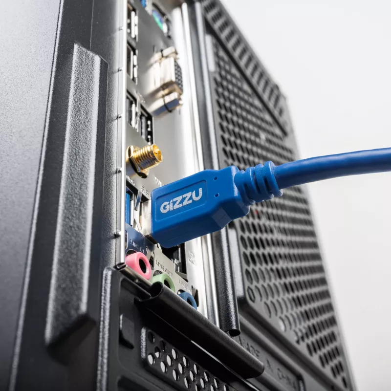 Gizzu USB 3.0 ilginimo laidas 2m – 5Gbps, vyriškas į moterišką, juodas