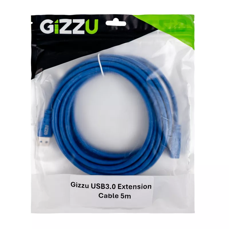 Gizzu USB 3.0 ilginamasis kabelis 5m - mėlynas