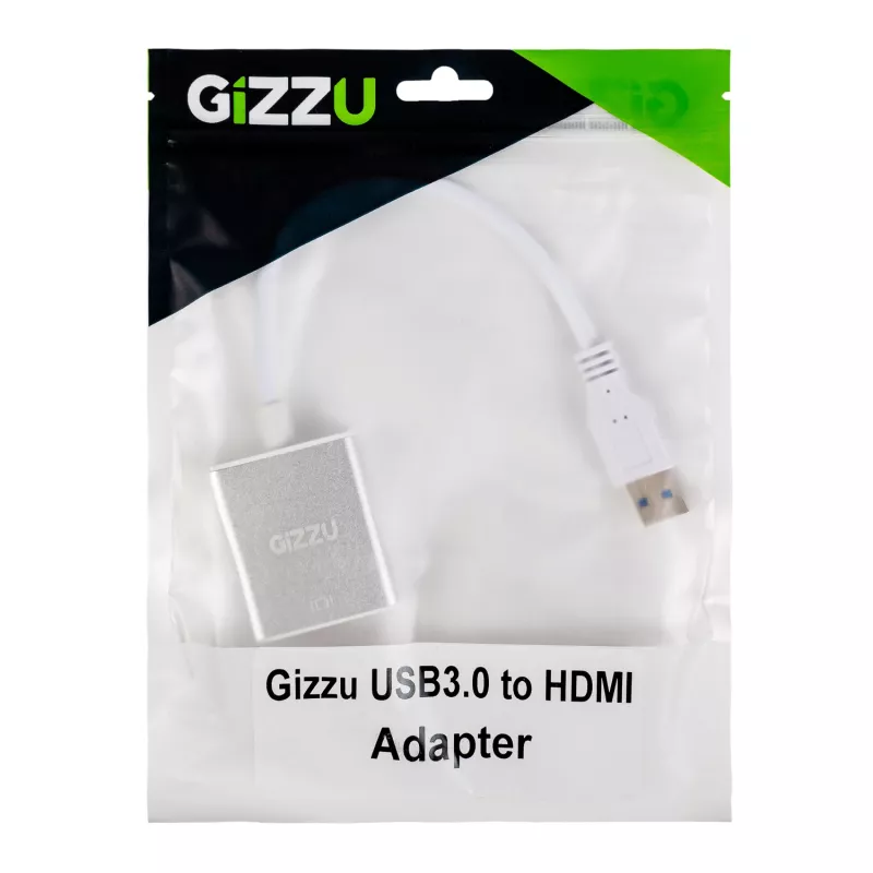 Gizzu USB 3.0 į HDMI adapteris - Full HD 1080p vaizdo išvestis, juoda