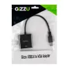 Gizzu USB 3.0 į VGA adapteris – Full HD 1080p išorinis vaizdo keitiklis, USB-A kištukas į VGA lizdą, maitinamas iš USB, juodos spalvos