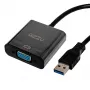 Gizzu USB 3.0 į VGA adapteris – Full HD 1080p išorinis vaizdo keitiklis, USB-A kištukas į VGA lizdą, maitinamas iš USB, juodos spalvos