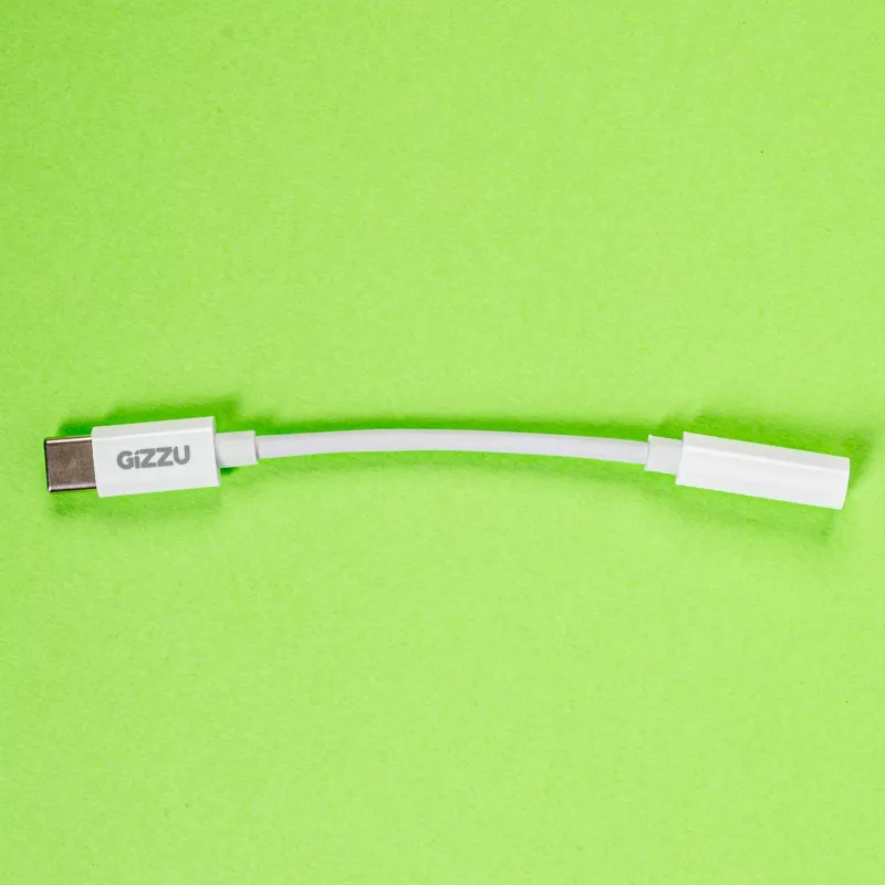 Gizzu USB Type-C į 3,5 mm AUX garso adapteris - baltas