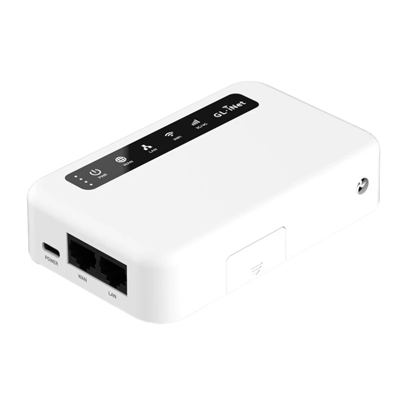 GL.iNet Puli 4G LTE nešiojamas maršrutizatorius su 5000mAh baterija, OpenWrt, VPN, Wi-Fi 4, 2x Ethernet, USB, MicroSD, juodas