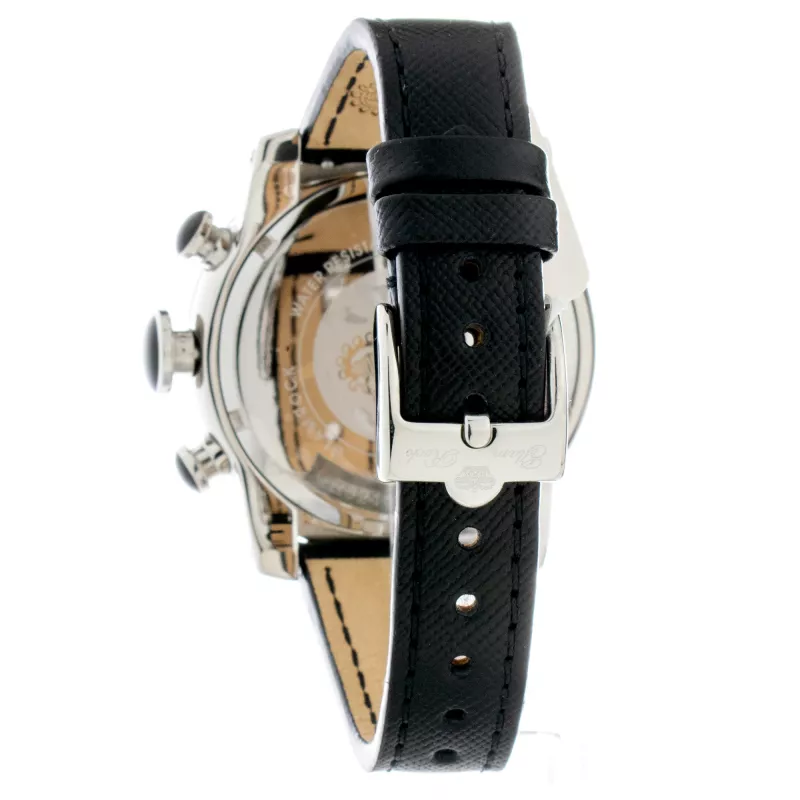 GLAM ROCK Moteriškas Šveicariškas kvarcinis laikrodis GR32118 44mm Juoda oda