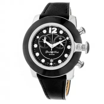 GLAM ROCK Moteriškas Šveicariškas kvarcinis laikrodis GR32118 44mm Juoda oda