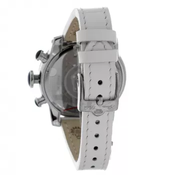 GLAM ROCK Moteriškas Laikrodis GR32153 44mm Šveicariškas Kvarcinis Baltas Perlamutrinis Ciferblatas Baltas Odinis Dirželis
