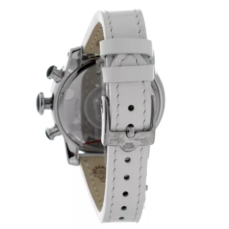 GLAM ROCK Moteriškas Laikrodis GR32153 44mm Šveicariškas Kvarcinis Baltas Perlamutrinis Ciferblatas Baltas Odinis Dirželis