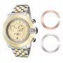GLAM ROCK Moteriškas laikrodis GR32159 (44mm) - Šveicariškas kvarcas, baltas perlamutro ciferblatas, silikoninis dirželis