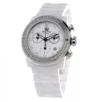 GLAM ROCK Women's Watch GR50116D (42mm) - Swiss Quartz, White Mother-of-Pearl Dial, White Silicone Strap