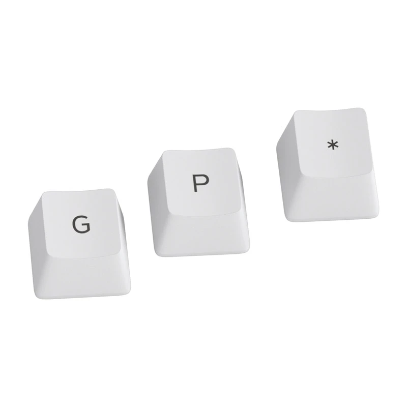Glorious GPBT Keycaps - 115 PBT klavišų, ISO, ES išdėstymas, Arctic White