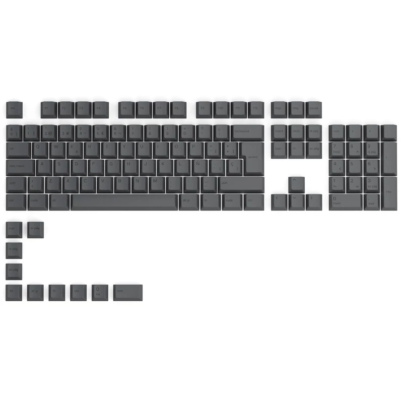 Glorious GPBT Keycaps - 115 PBT klavišų, ISO, ES išdėstymas, Black Ash