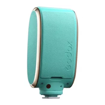 GODOX LUX Senior blykstė (žalia) retro ant fotoaparato su automatiniais/rankiniais režimais, įmontuotu akumuliatoriumi, OLED ekranu, sulankstomu reflektoriumi