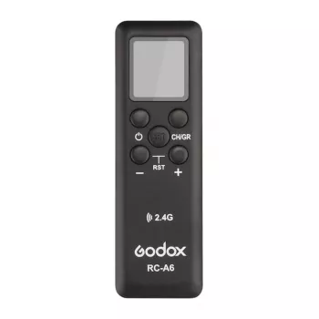 Godox RC-A6 belaidis nuotolinio valdymo pultas LED vaizdo šviesoms – 2.4GHz, 16 kanalų, 6 grupės, LCD ekranas