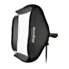 Godox SFGV8080 80x80cm sidabrinis tinklelinis softbox su Bowens tvirtinimu, 40° tinkleliu, vidiniu ir išoriniu difuzoriais, greitas paruošimas