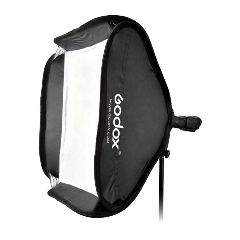 Godox SFGV8080 80x80cm sidabrinis tinklelinis softbox su Bowens tvirtinimu, 40° tinkleliu, vidiniu ir išoriniu difuzoriais, greitas paruošimas