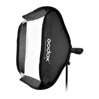 Godox SFUV5050 sulankstomas kvadratinis softbox 50x50cm su S-Type tvirtinimu, sidabrinis vidus, nuimami difuzoriai ir nešiojimo krepšys