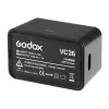 Godox VC26 USB-C įkroviklis, skirtas V1 ir V860III blykstės baterijoms – 5V/2A įvestis, 8.4V/1A išvestis, LED indikatorius, komplekte USB-A į USB-C laidas