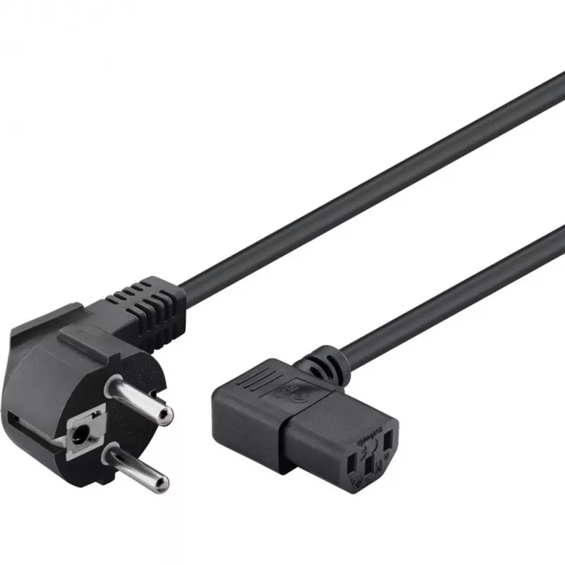Goobay 51320 maitinimo laidas, Schuko kištukas (kampuotas) į IEC C13 lizdą, juodas, 5 m
