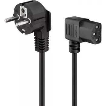 Goobay 51320 maitinimo laidas, Schuko kištukas (kampuotas) į IEC C13 lizdą, juodas, 5 m