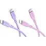 Goobay Berry Swirl rinkinys 2x USB-C silikoninis kabelis, 1,5 m, violetinės ir rožinės spalvos 81273