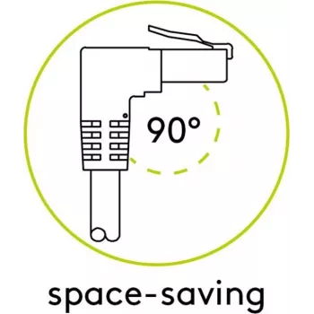 Goobay CAT 6A S/FTP tinklo kabelis, 1x 90° kampu, baltas, 10 m, LSZH, varis 51568