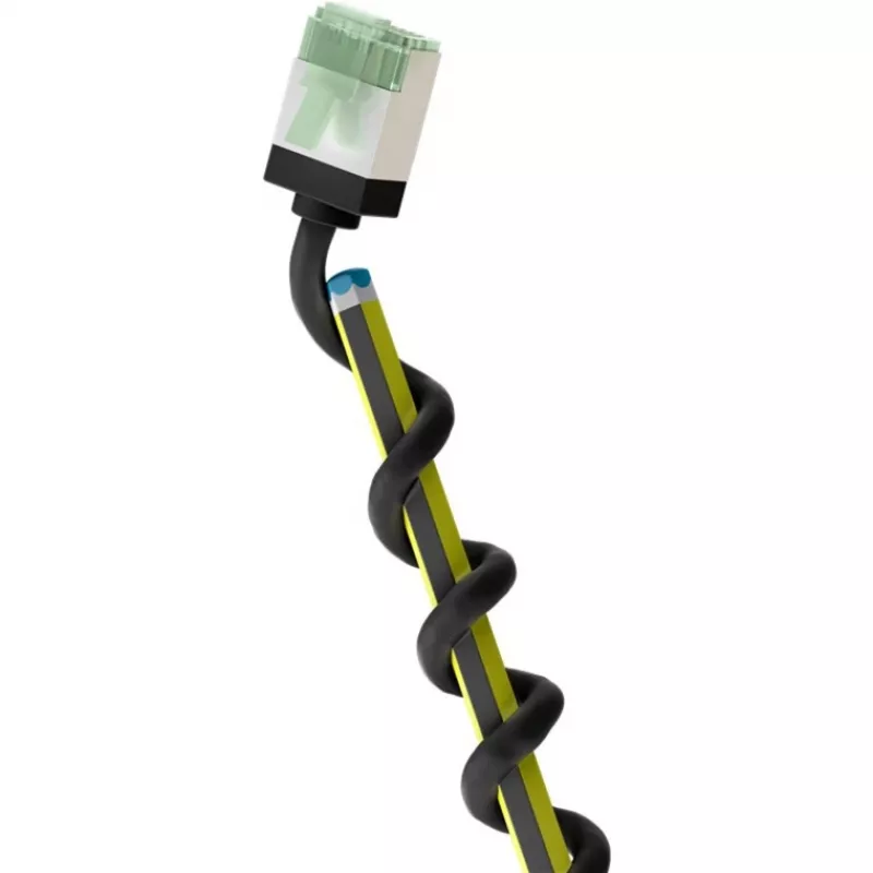 Goobay CAT 8.1 itin lankstus plonas U/FTP tinklo kabelis, RJ45, juodas, 0,5 m, 40 Gbit/s 74356